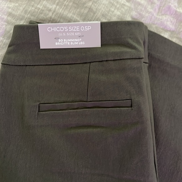 Chico’s Deep Olive Petite So Slimming Stretch Ankle Pants - Picture 3 of 5